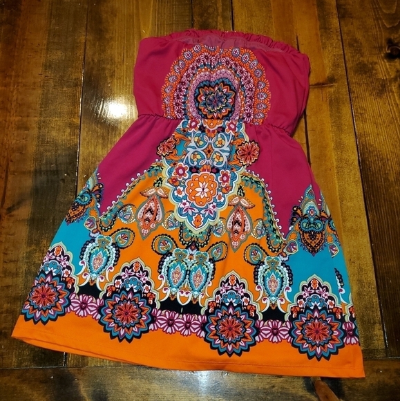 VIBRANT strapless mini dress Bongo Medium - Picture 4 of 10